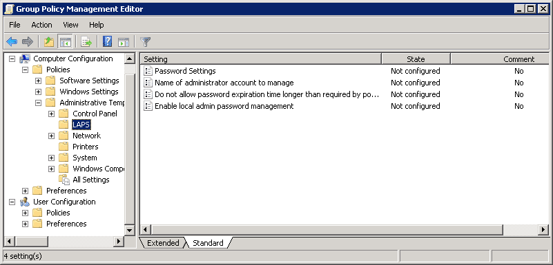Microsoft LAPS Group Policy Management