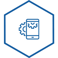 Hexagonal icon with illustration of csc group icon
