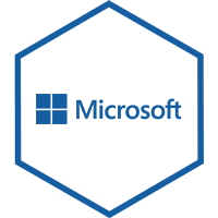 Hexagonal icon with the Microsoft Icon