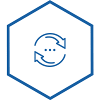 Hexagonal icon with illustration of recovery icon