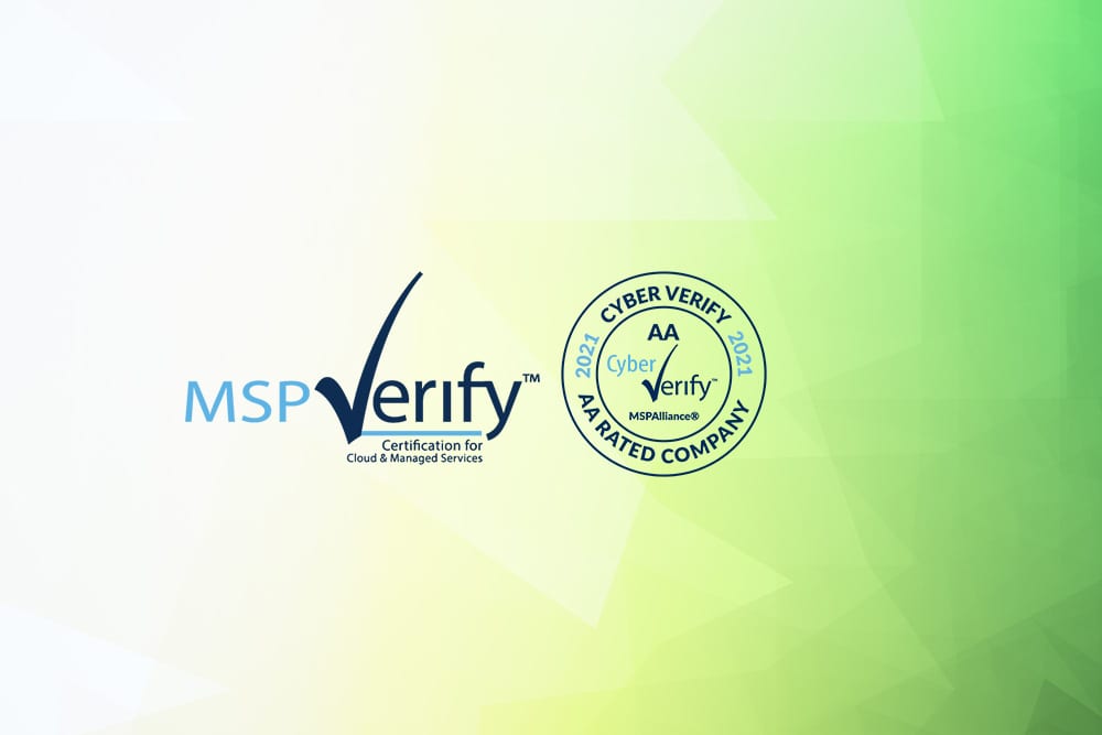 MSPAlliance MSP Verify logos on gradient green background