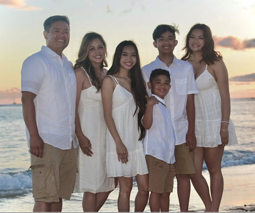 Jeanette and her family in Hawaii